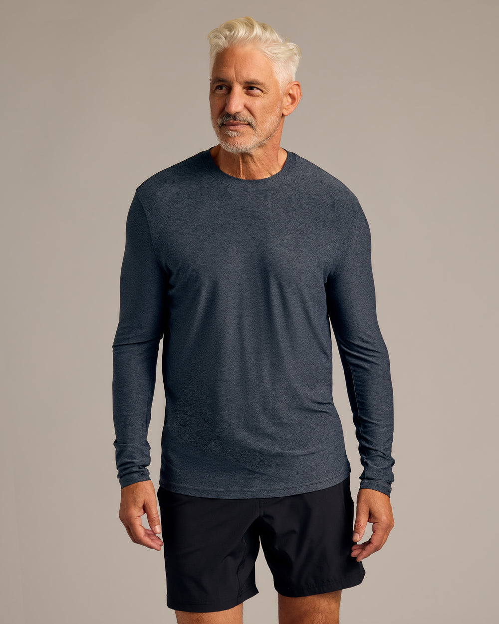 Dark Heather Fiord Active Long Sleeve Crew T-Shirt