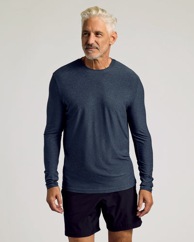 Active Long Sleeve Crew Neck - Dark Heather Fiord