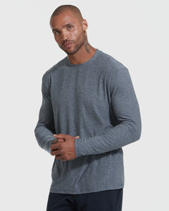 True ClassicHeather Navy Active Long Sleeve Crew T-Shirt