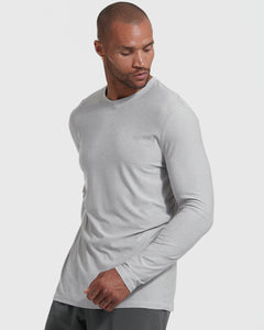 True ClassicHeather Light Gray Active Long Sleeve Crew T-Shirt