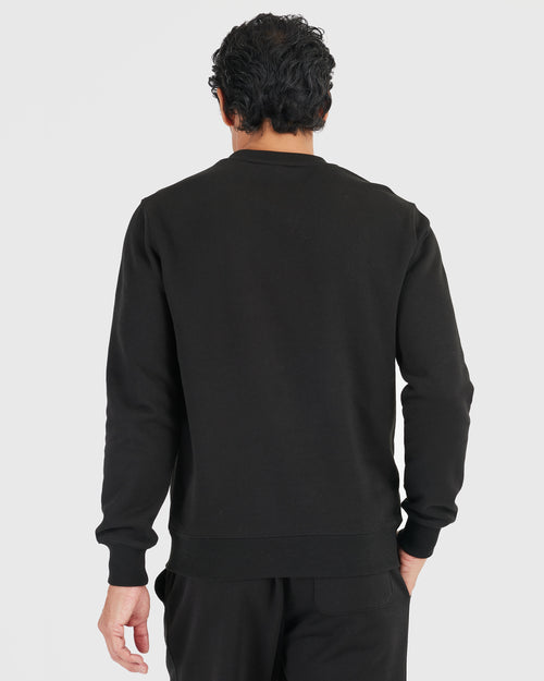 Black Fleece French Terry Pullover Crew Neck Sweatshirt