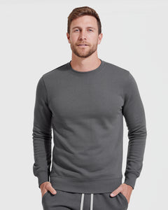 True ClassicCarbon Fleece French Terry Pullover Crew Neck Sweatshirt