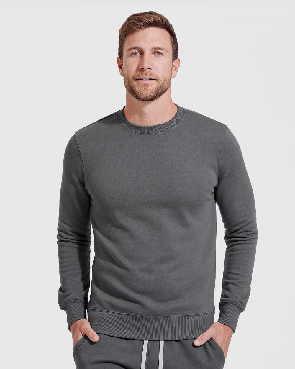 Carbon Fleece French Terry Pullover Crew Neck Sweatshirt