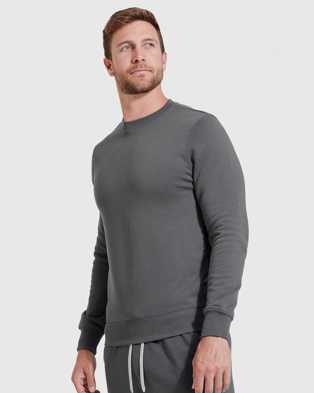 Carbon Fleece French Terry Pullover Crew Neck Sweatshirt