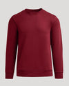 Dark Maroon Fleece French Terry Pullover Crew Neck with ribbed cuffs.