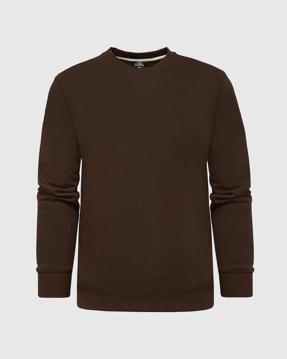 Dark Oak Fleece French Terry Pullover Crew Neck Sweatshirt