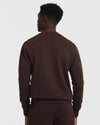 Back view of Dark Oak Fleece French Terry Pullover Crew Neck.