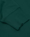 Emerald Fleece French Terry Pullover Crew Neck Sweatshirt ribbed cuff close-up.
