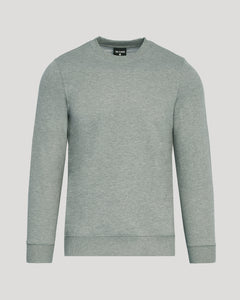True ClassicHeather Gray Fleece French Terry Pullover Crew Neck sweatshirt with ribbed trim.