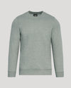 Heather Gray Fleece French Terry Pullover Crew Neck sweatshirt with ribbed trim.