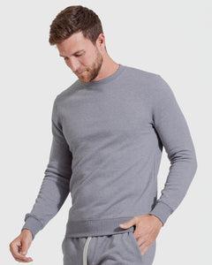 True ClassicHeather Gray Fleece French Terry Pullover Crew Neck