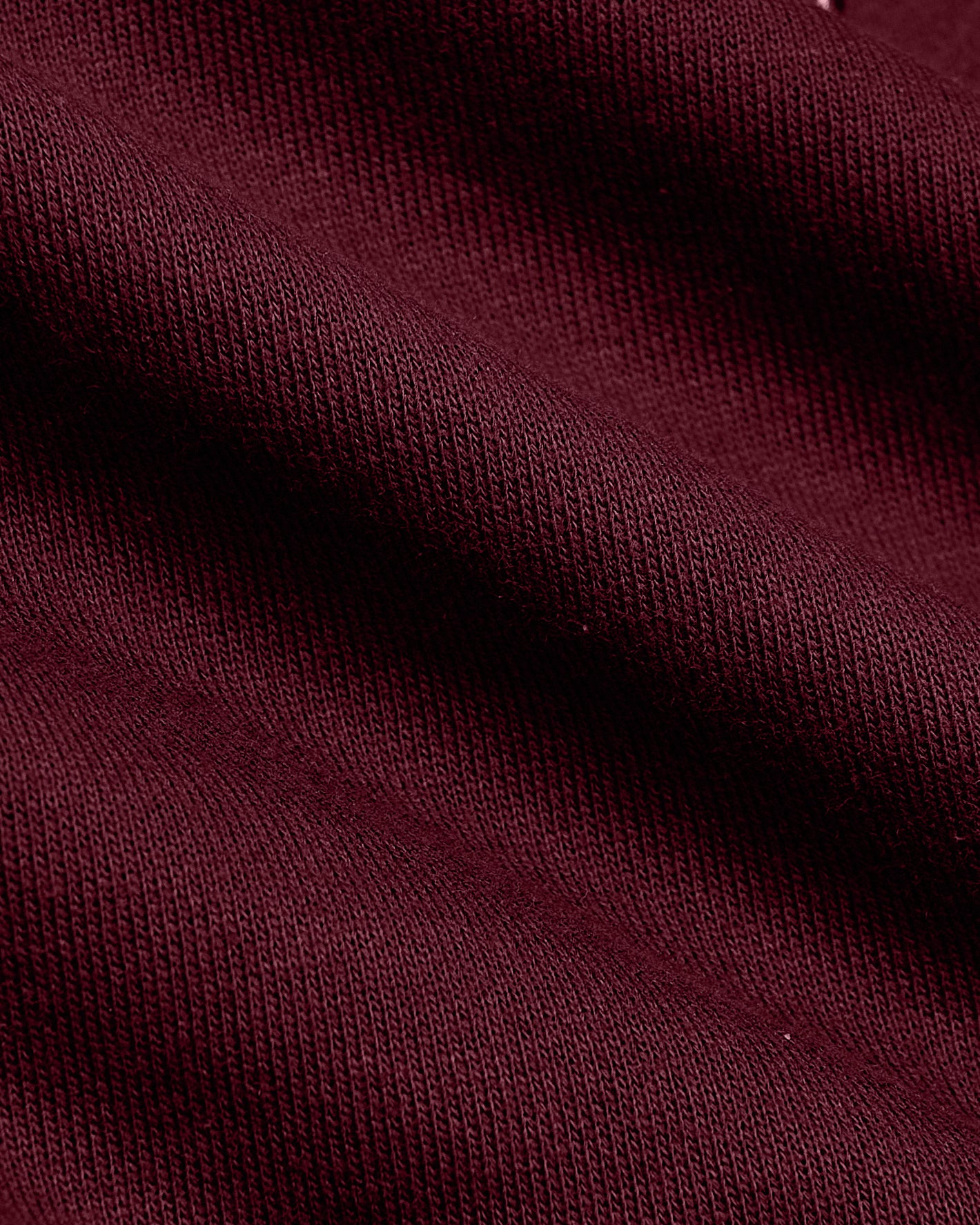 Mahogany Fleece French Terry Pullover Hoodie showing fine knit texture.