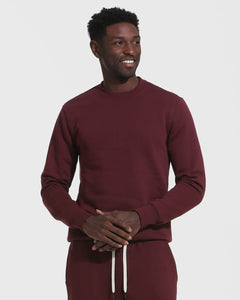 True ClassicMahogany Fleece French Terry Pullover Crew Neck Sweatshirt