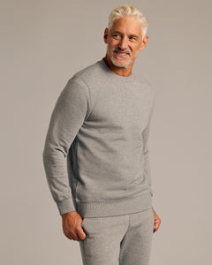 True ClassicMedium Heather Gray Fleece French Terry Pullover Crew Neck