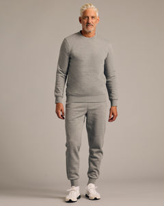 True ClassicDark Heather Gray Fleece Crew and Jogger 2-Pack