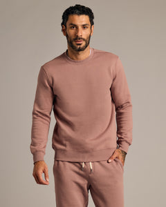 True ClassicSlate Mauve Fleece French Terry Pullover Crew Neck