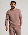 Male model in Slate Mauve Pullover Fleece Crew & Jogger 2-Pack.
