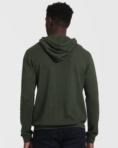 True ClassicDark Olive Waffle Hoodie