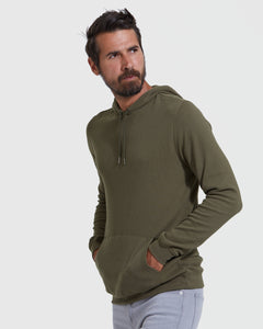 True ClassicMilitary Green Waffle Hoodie