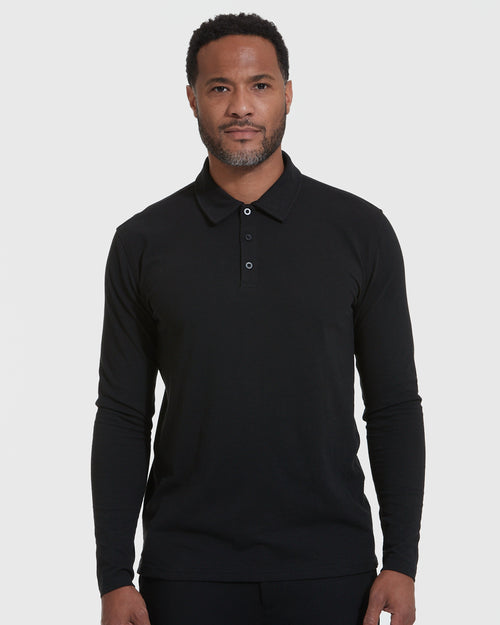 Black Long Sleeve Polo