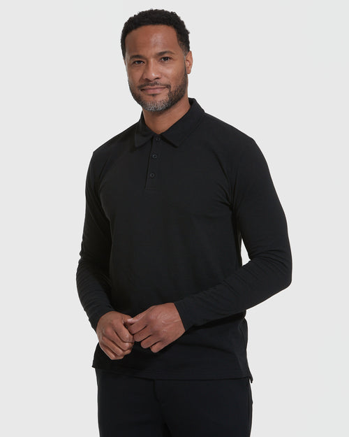 Black Long Sleeve Polo