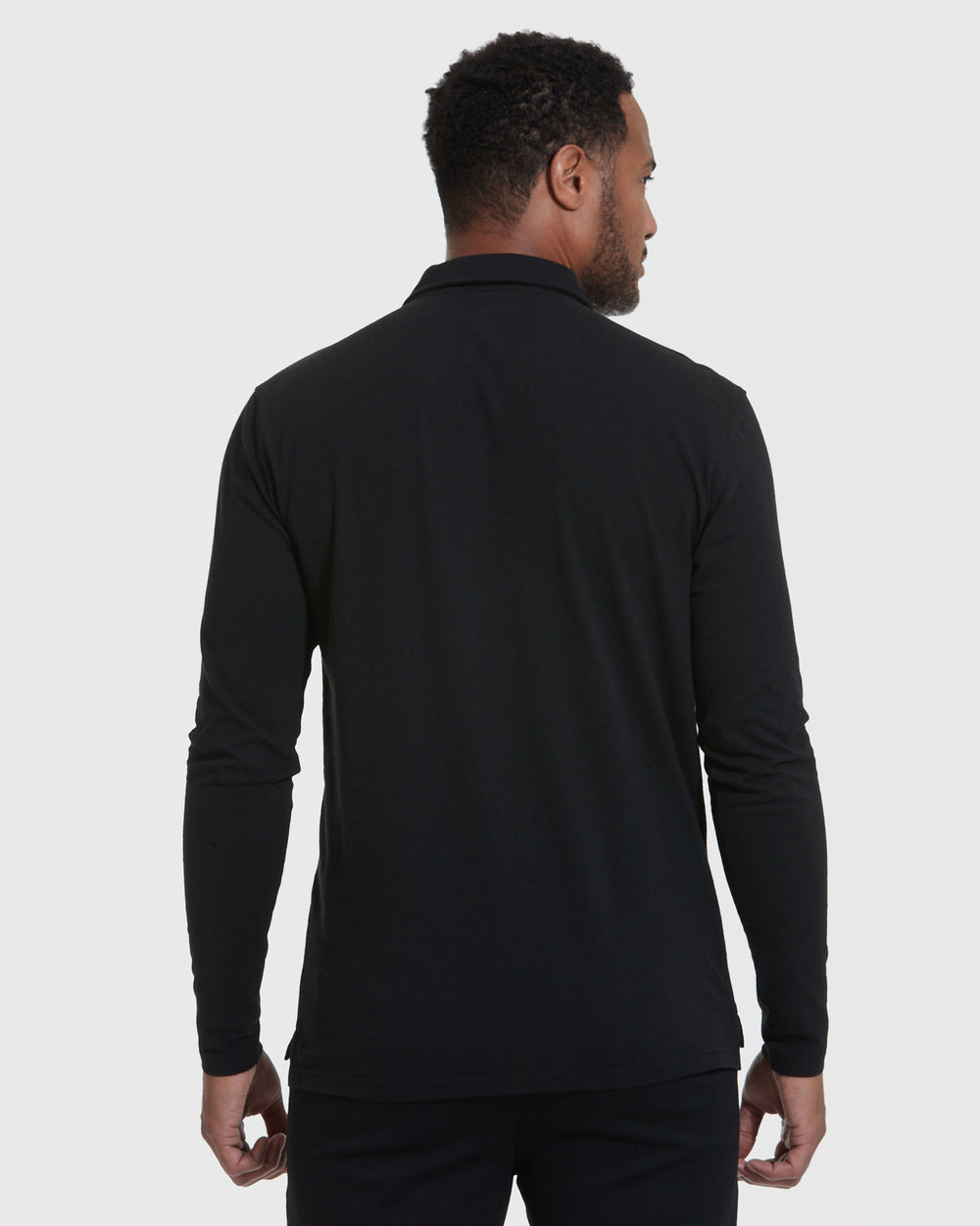 Black Long Sleeve Polo