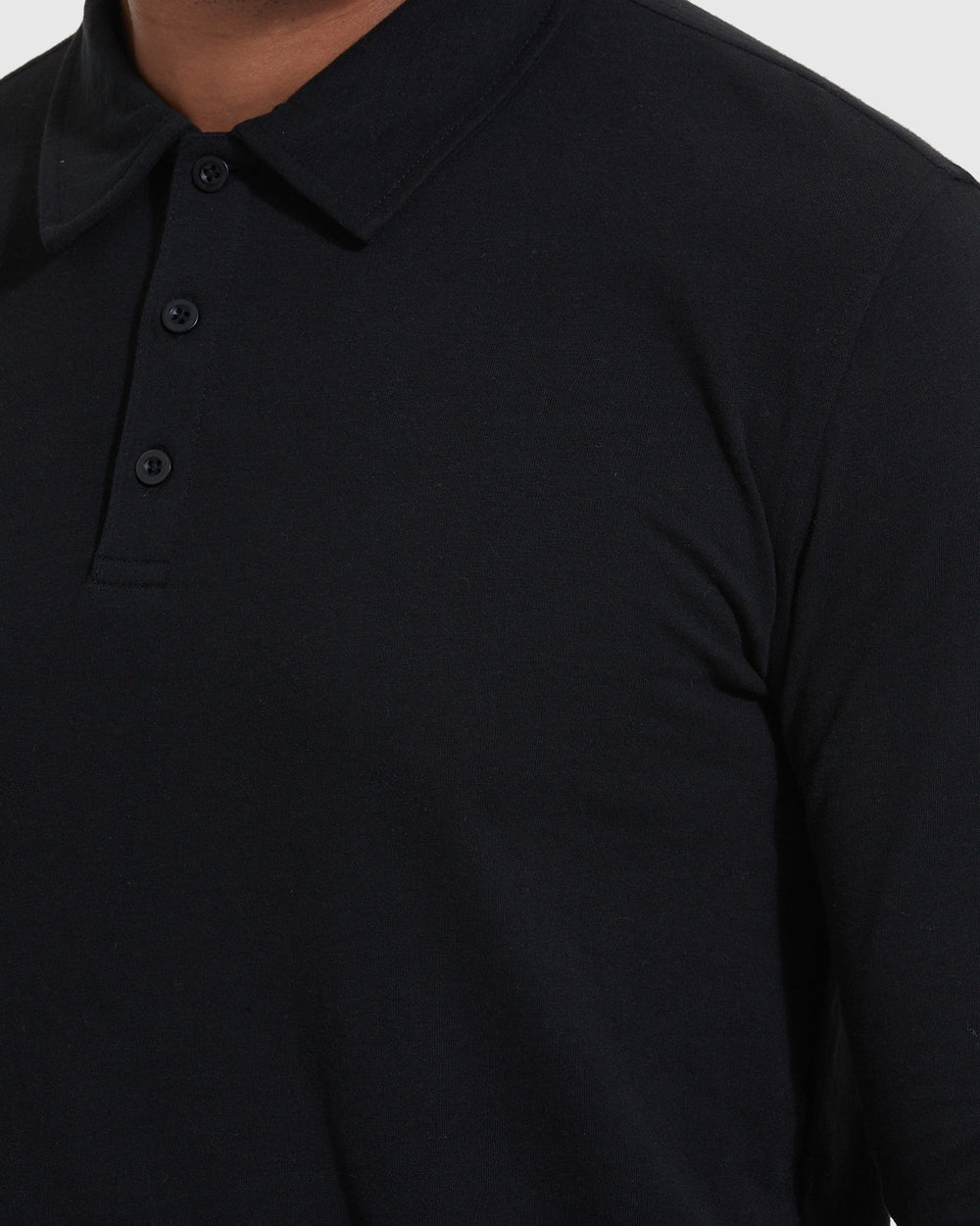 Black Long Sleeve Polo