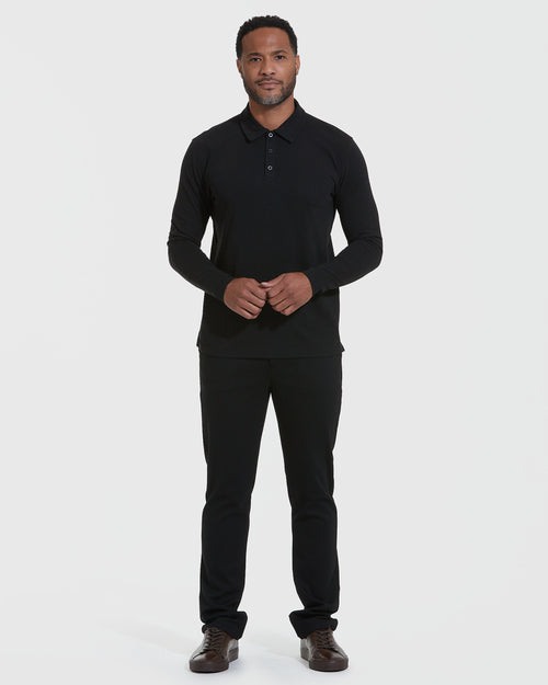 Black Long Sleeve Polo