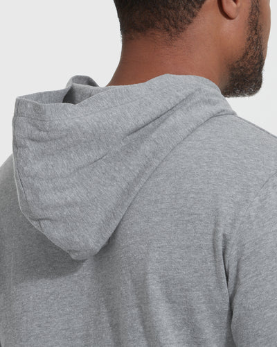 Hooded Long Sleeve Shirt - Heather Gray