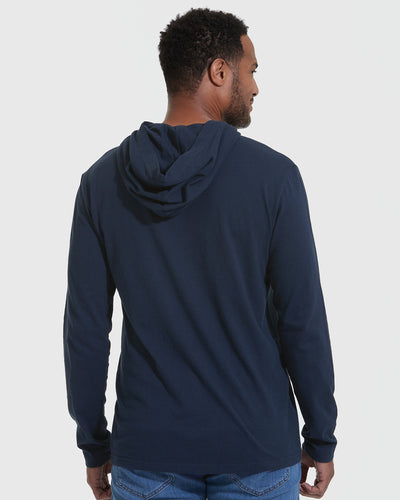 Hooded Long Sleeve Shirt - Navy
