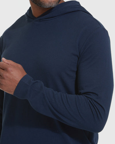 Hooded Long Sleeve Shirt - Navy