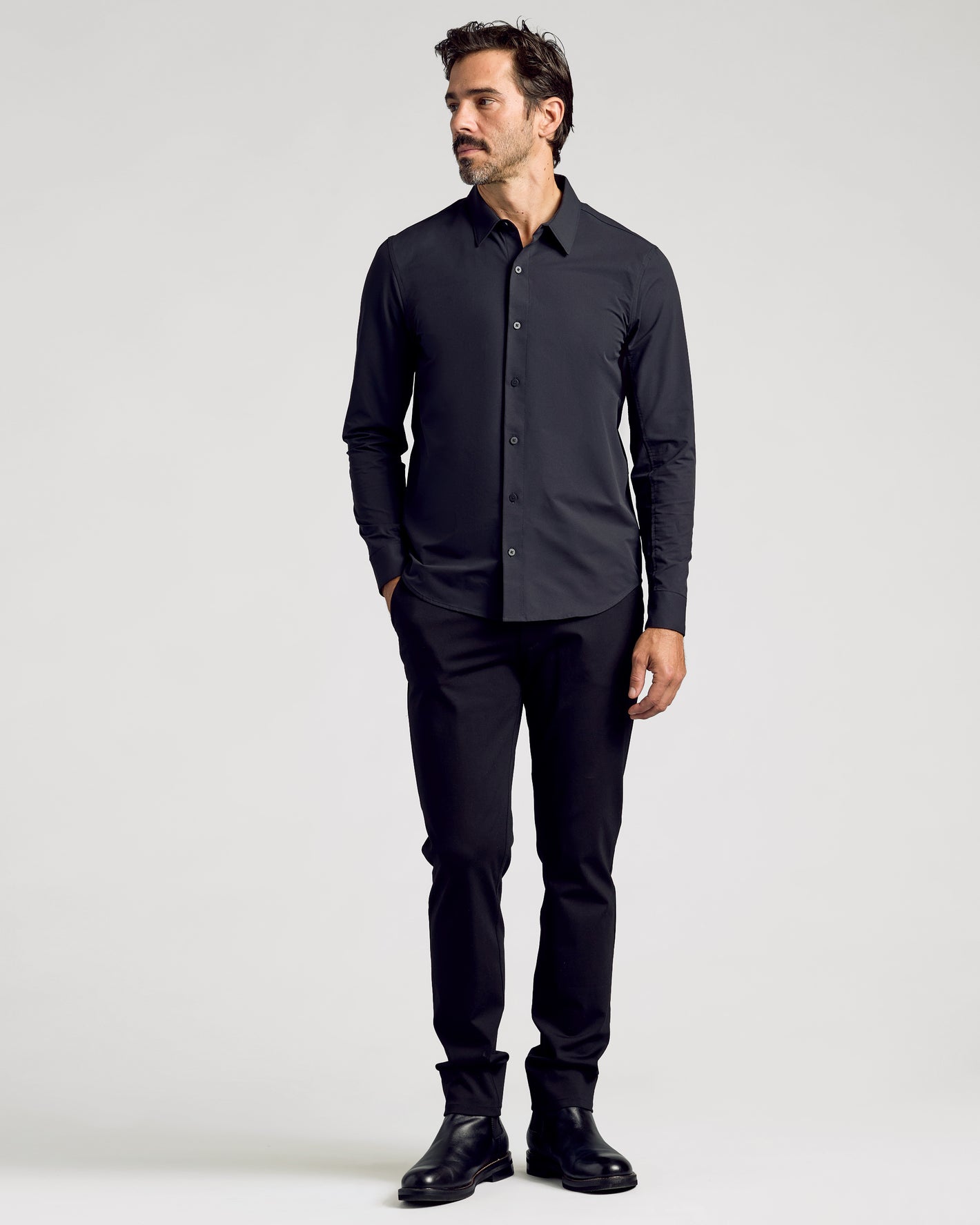 Black Commuter Long Sleeve Shirt