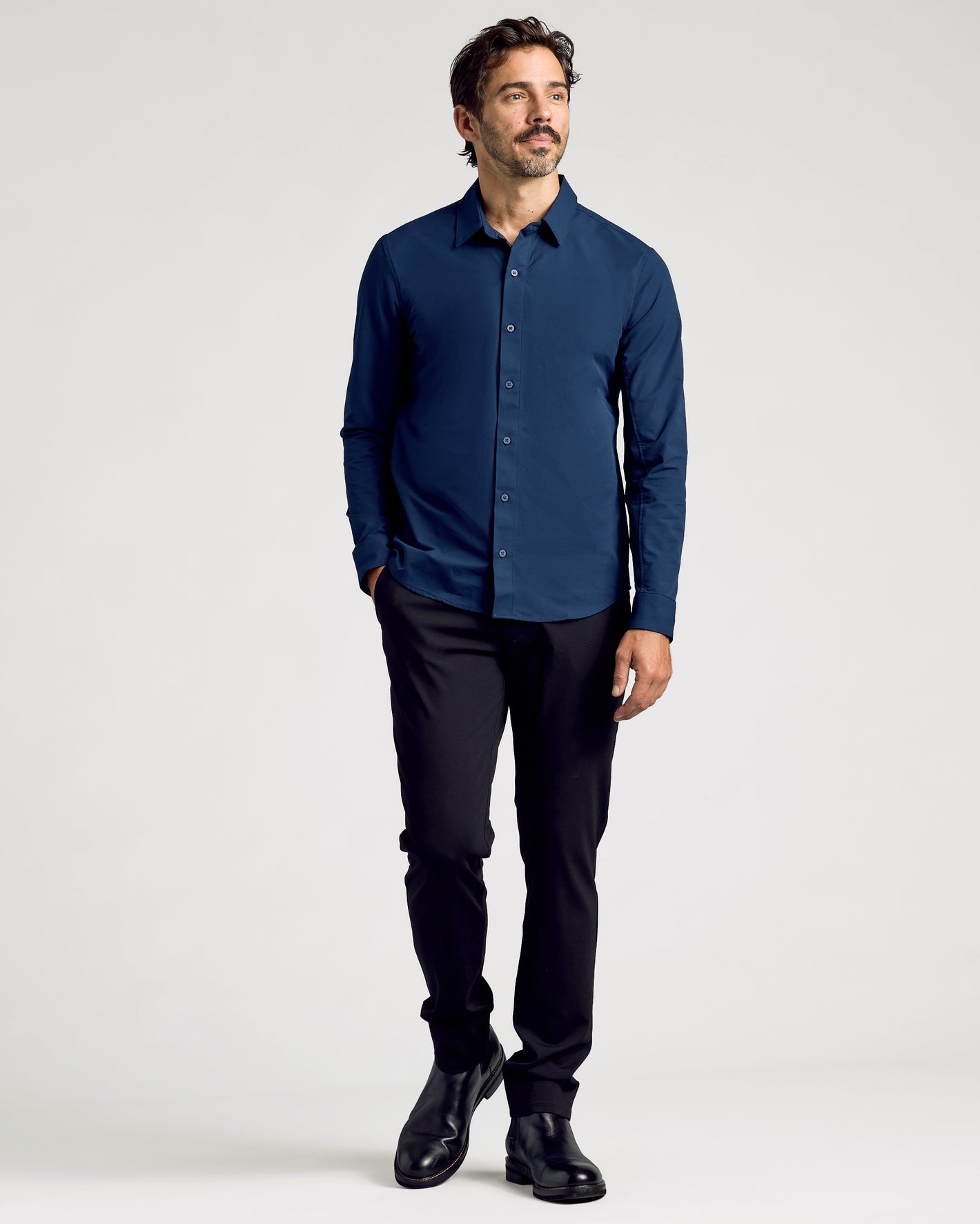Navy Commuter Long Sleeve Shirt