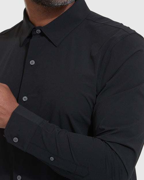 Black Performance Lightweight Dress Shirt