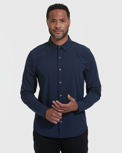 Navy and Black Performance Lightweight Dress Shirt 2-Pack