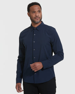 True ClassicNavy Performance Lightweight Dress Shirt