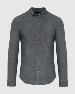 Black Wash Long Sleeve Chambray Shirt