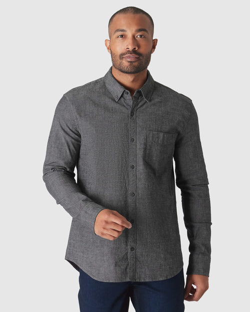 Black Wash Long Sleeve Chambray Shirt