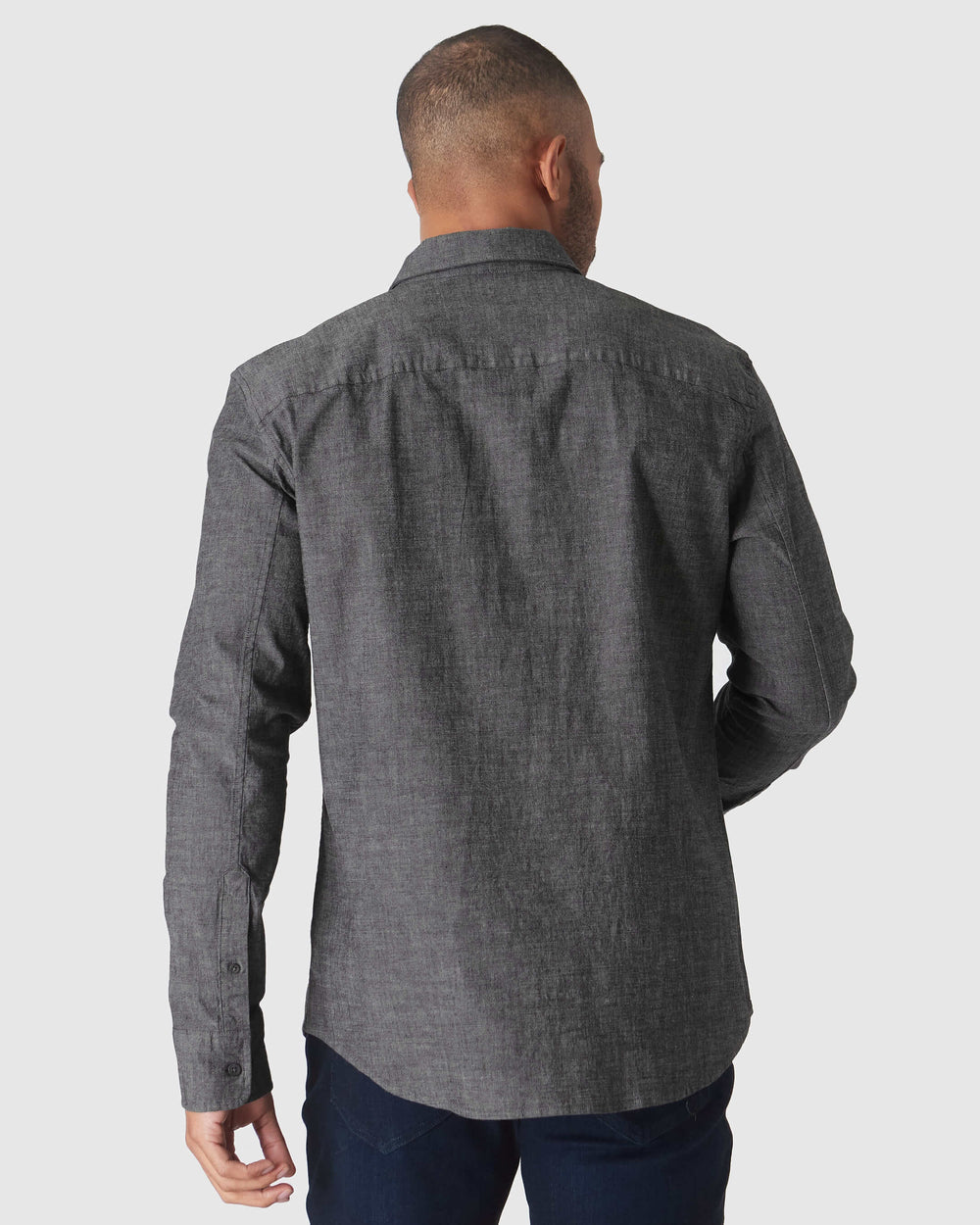 Black Wash Long Sleeve Chambray Shirt