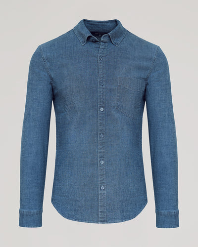Long Sleeve Chambray Shirt - Light Indigo Wash
