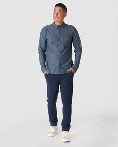 True ClassicMedium Indigo Wash Long Sleeve Chambray Shirt