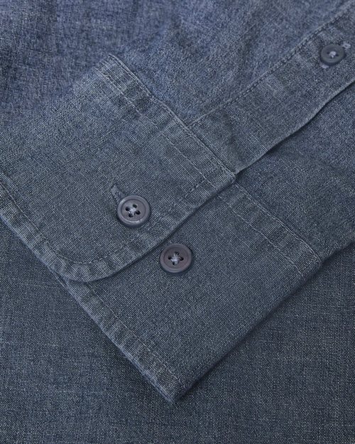 Medium Indigo Wash Long Sleeve Chambray Shirt