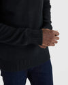 Black Sweater Hoodie with ribbed cuffs, hem, and ultra-soft fabric.
