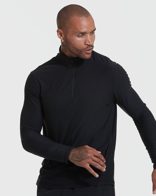 Black Active Quarter Zip Shirt