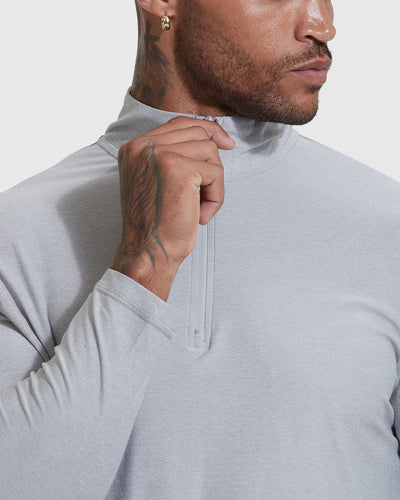 Active Quarter Zip Sweatshirt - Light Heather Gray
