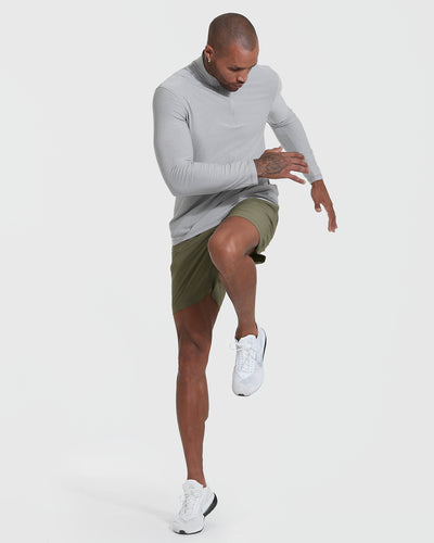 Active Quarter Zip Sweatshirt - Light Heather Gray