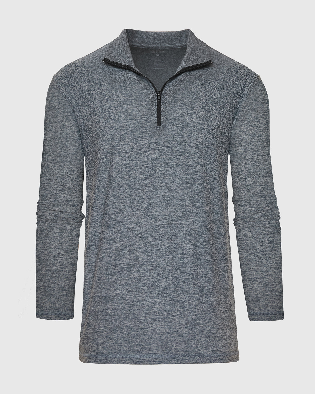 Heather Navy Active Quarter Zip Shirt with athletic, long-sleeve design and front zipper.