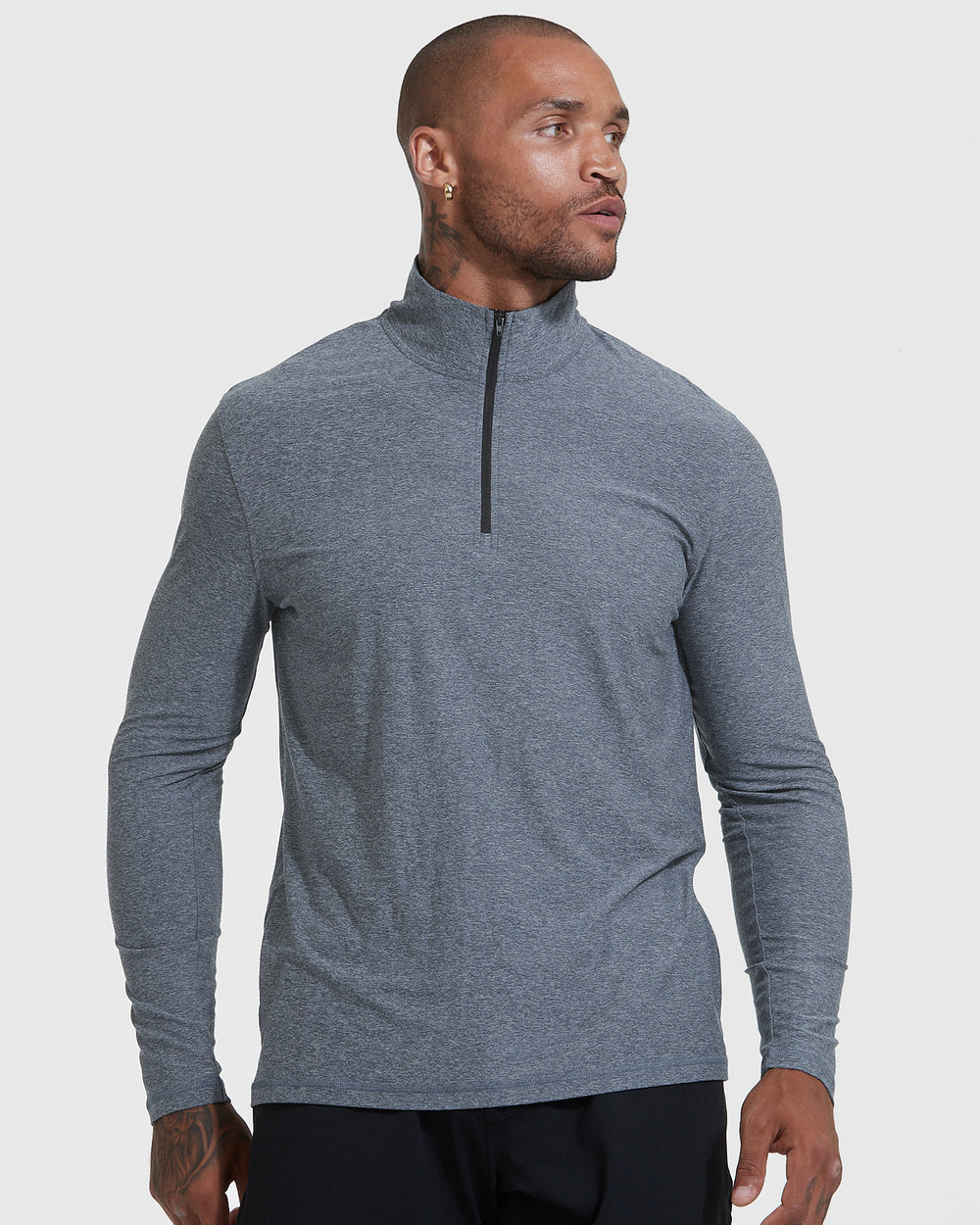 Heather Navy Active Quarter Zip Shirt