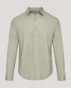 Mossy Oak Long Sleeve Linen Shirt in muted green.