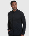 Model wearing Long Sleeve Do-It-All Comfort Shirt, showcasing its sleek, relaxed fit.